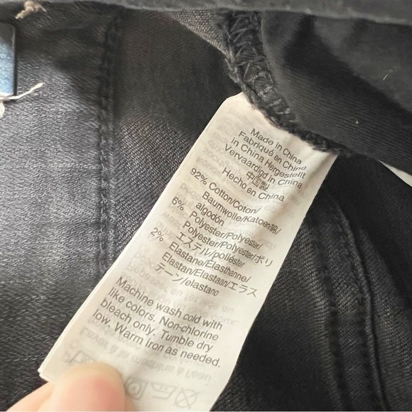 Madewell Cali Demi Boot Jeans Berkeley Black High Rise Frayed Hem Size 24 - Picture 9 of 12